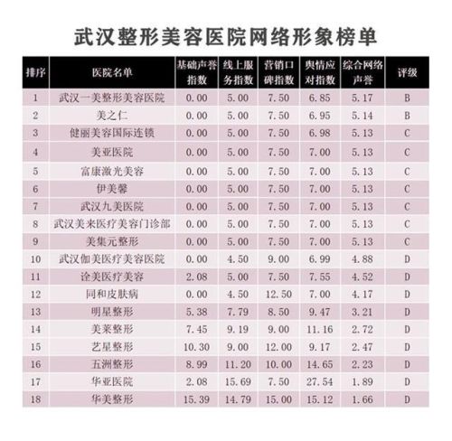 武汉市整形医院排行榜(武汉知名度较高的整形医院)插图
