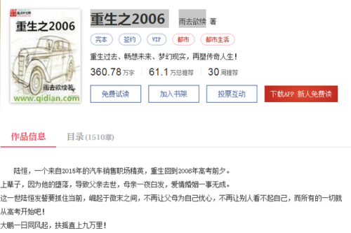 重生类都市小说排行榜(写的比较好的都市重生小说)插图5