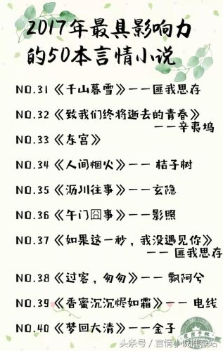2017年言情排行榜(2018最热门小说言情)插图3