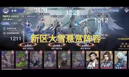 新区大雪搭配阵容