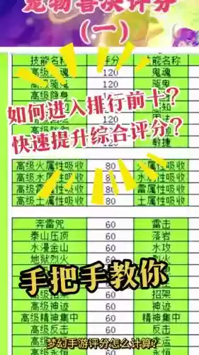 梦幻技能评分标准插图1