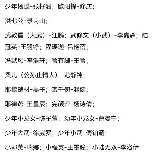 新神雕侠阵容插图1