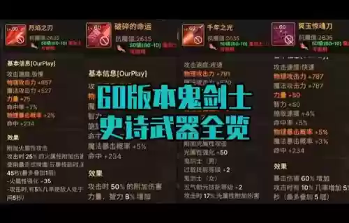 鬼剑士史诗武器改版6，鬼剑士史诗武器大全插图1