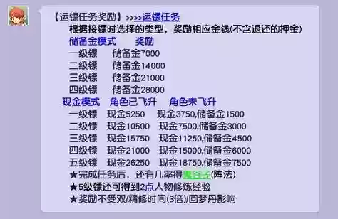 梦幻西游跑镖跑储备，梦幻西游跑镖多少次给阵插图1