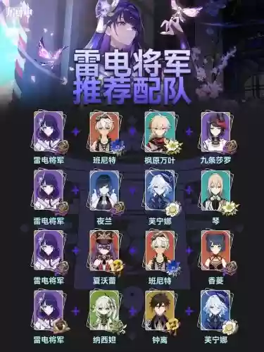 雷电将军5星阵容搭配推荐，雷电将军五星圣遗物推荐插图1