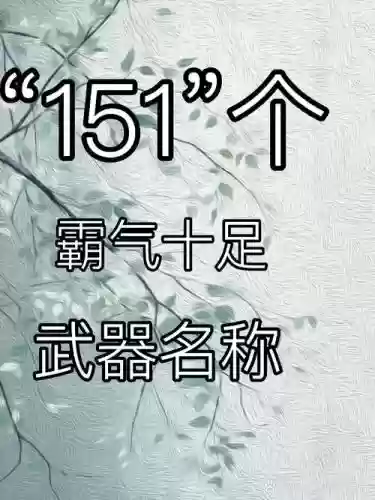 最酷的武器名称，最炫酷的武器名字大全插图1